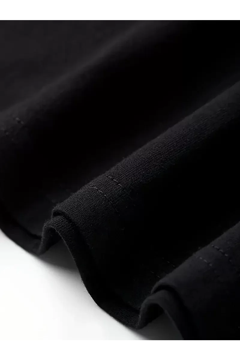Oversize Bisiklet Yaka Özgür Kuşlar Baskılı T-Shirt - Siyah