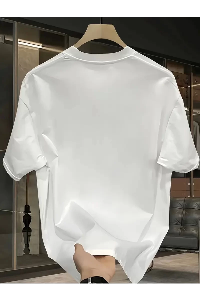 Oversize Pembe Panter Baskılı T-Shirt - Beyaz