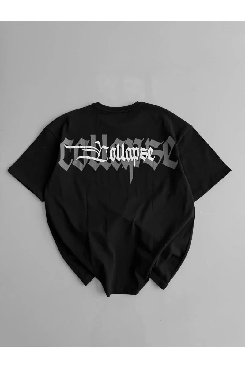 Oversize Bisiklet Yaka Kısa Kol T-Shirt - Siyah