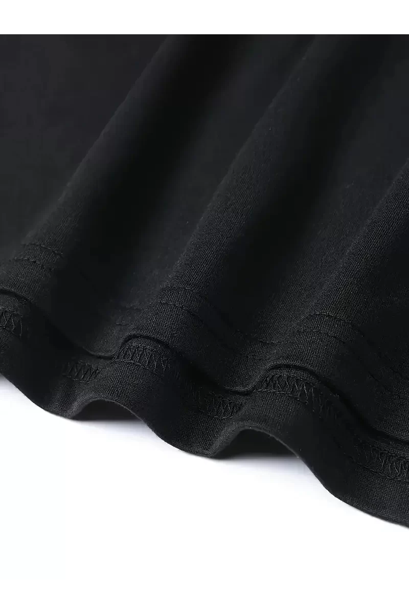 Oversize Bisiklet Yaka Kısa Kol T-Shirt - Siyah