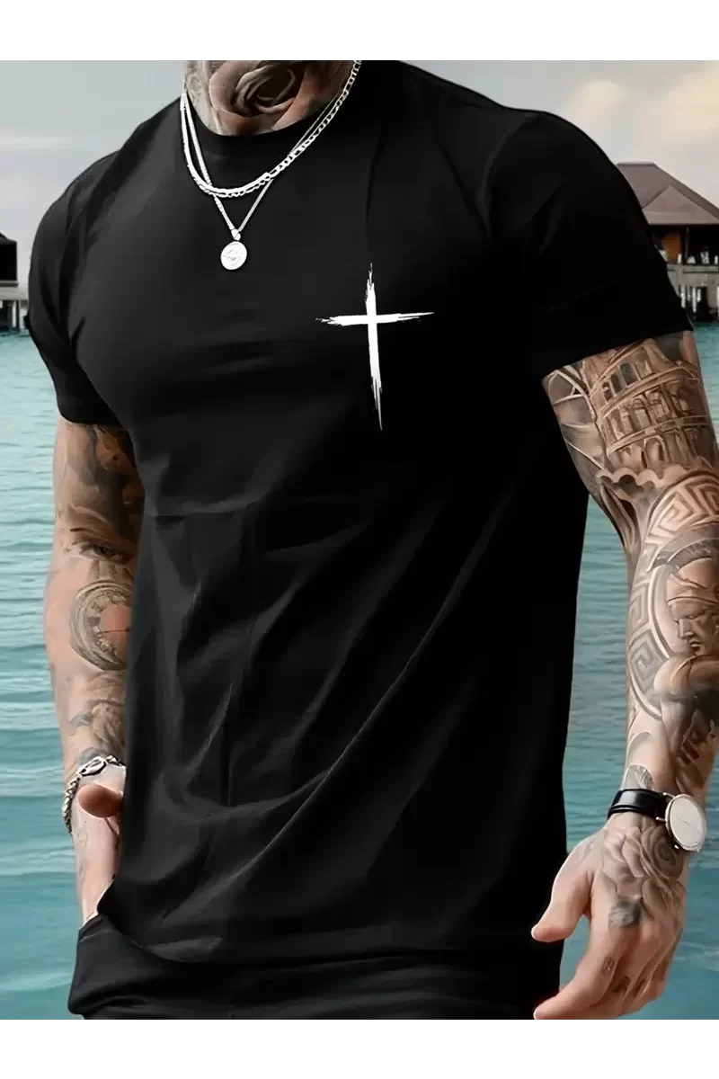 Oversize Bisiklet Yaka Kısa Kol T-Shirt - Siyah