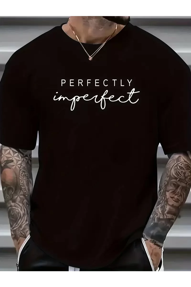 Ön Arka Baskılı Perfectly T-Shirt - Siyah