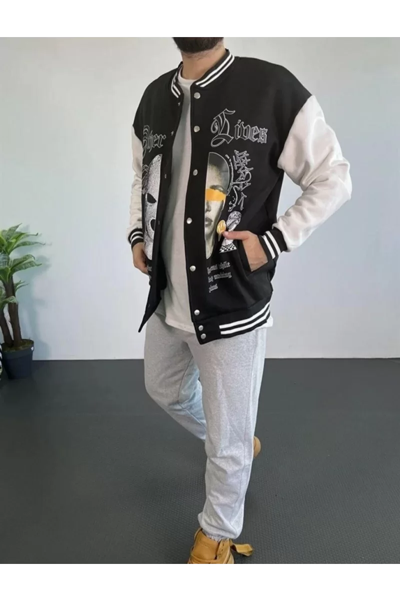 Oversize Kolej Ceket - Siyah