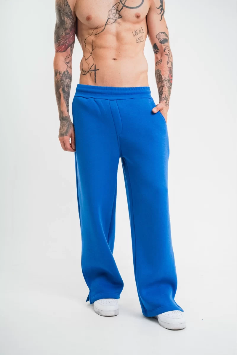 Boru Paça Baggy Eşofman Pantolon - Mavi