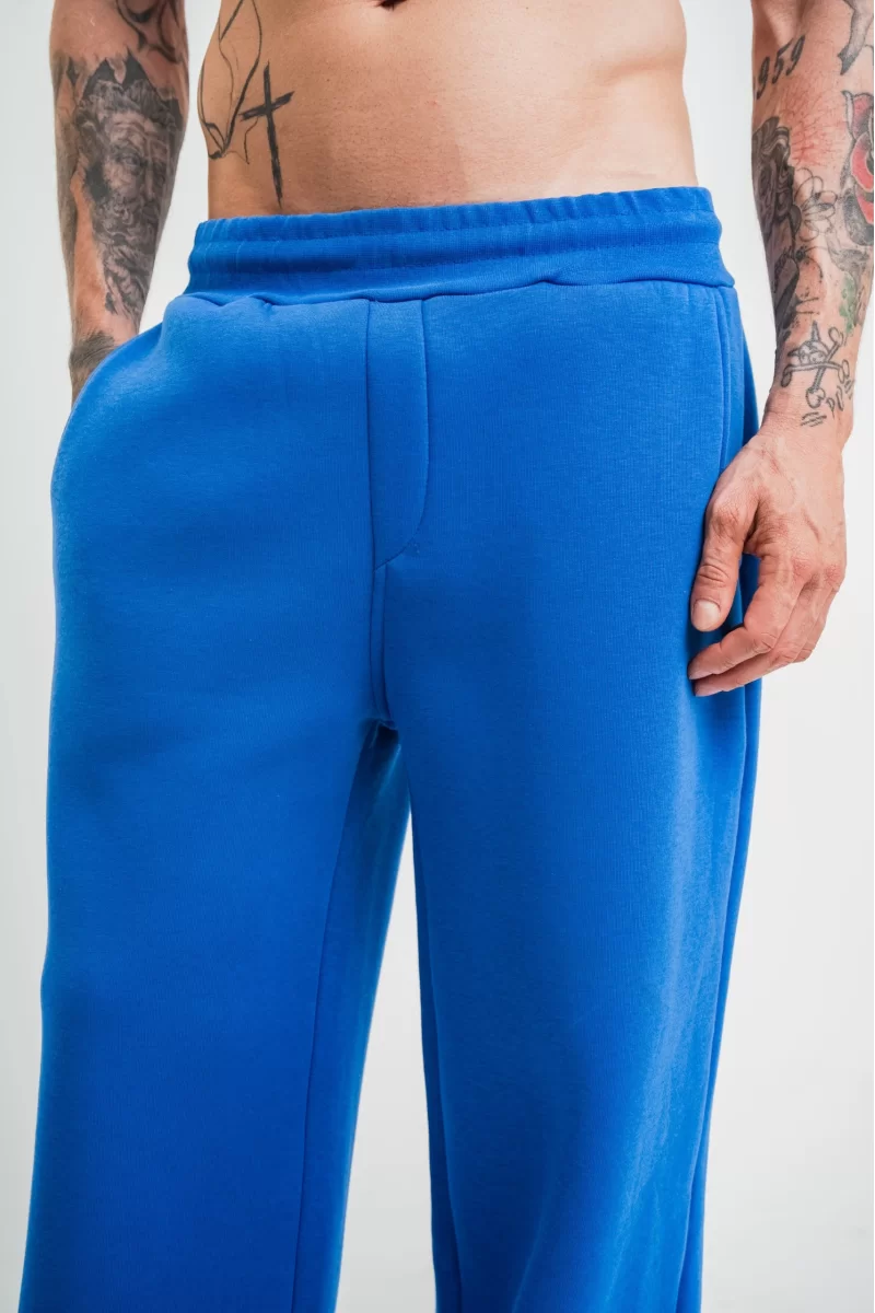 Boru Paça Baggy Eşofman Pantolon - Mavi
