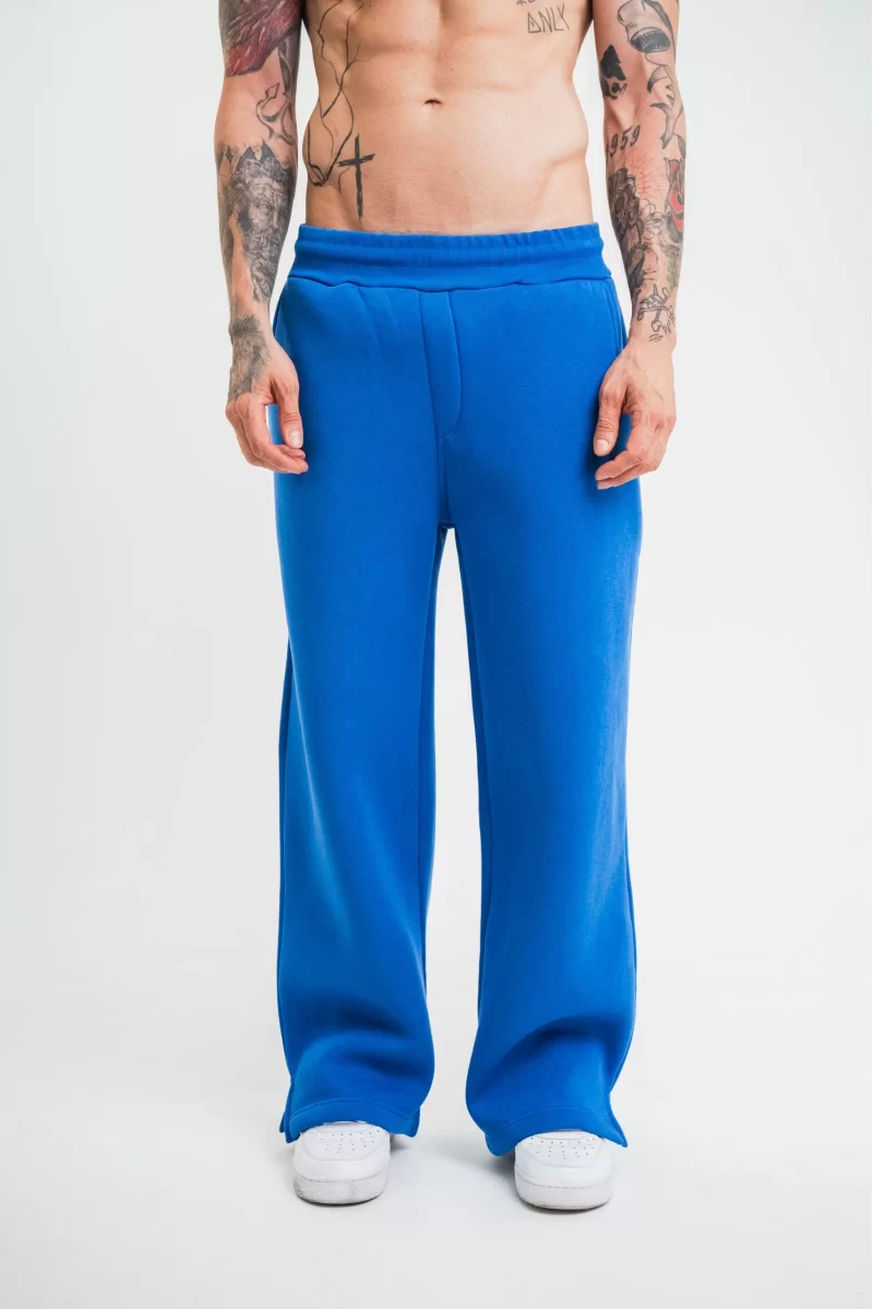 Boru Paça Baggy Eşofman Pantolon - Mavi