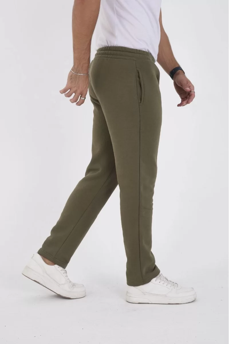 Üç İplik Basic Eşofman Pantolon - Haki